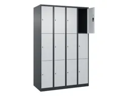 lockerkast,HxBxD 1850x1200x500mm,4x3vakken,vak B 300mm,cil.-slot
