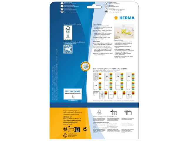 HERMA 5152 Gekleurde etiketten A4 Rond 60mm Neon Geel 240 stuks