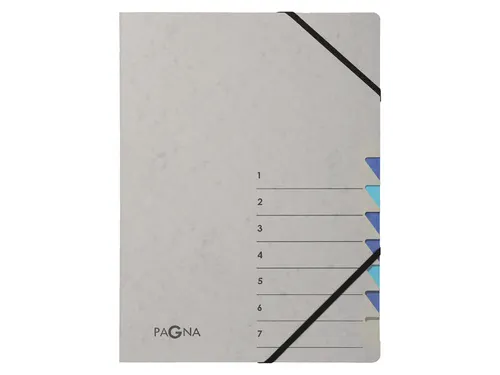 Sorteermap Pagna Easy 7 vaks A4 Grijs/blauw karton