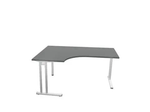 bureau in vrije vorm,HxBxD 740x1600x1200mm,vrije vorm,MS-donkergrijs