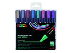 Verfstift Posca PC5M Medium Punt 1,8-2,5mm 8st metallic kleuren
