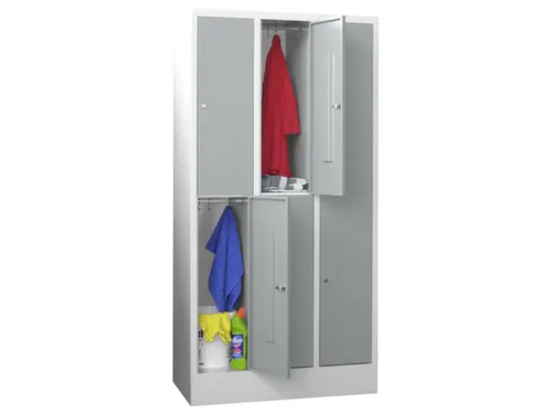 lockerkast,HxBxD 1850x900x500mm,3x2vakken,RAL7035,front RAL7016