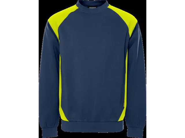 Fristads 7148 GSM sweater, blauw/geel, maat XS, per stuk
