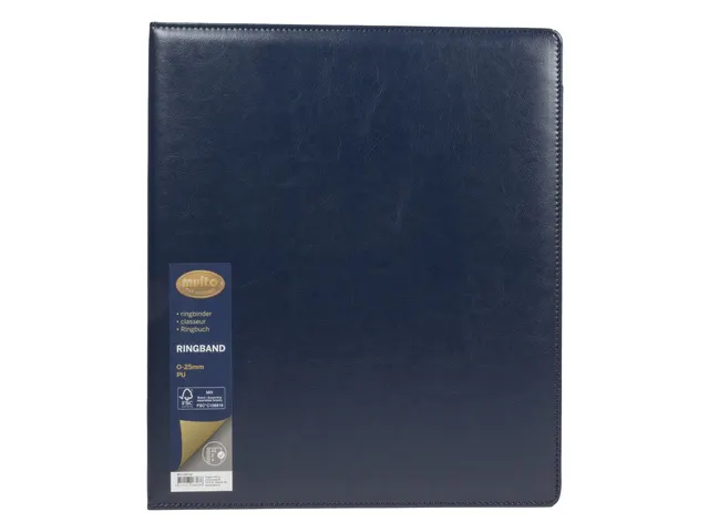 Ringband Multo Hannibal A4 23r O-25mm blauw kunstleder