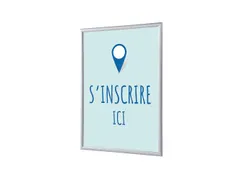 Kliklijst A1 complete set met print "S'incrire ici" Blauw