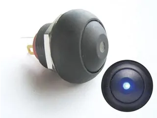 Miniatuur Drukschakelaar Met Blauwe Led Spst Off-(On) - 1