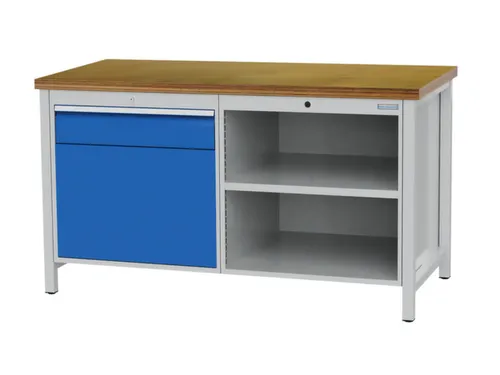 werkbank,HxBxD 860x1500x750mm,onderstel RAL7040,fronten RAL7040