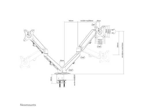 Monitorarm Full Motion 2 Schermen Tot 27 Inch Zwart DS70-700BL2