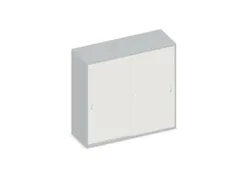 Schuifdeurkast 1150x1200x430mm Decor Romp Lichtgrijs Decor Front Wit