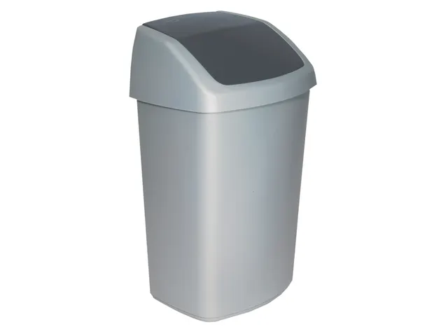 Afvalbak Curver Swing 50 liter zilver