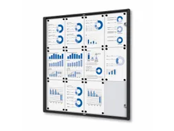 Binnenvitrine Vergrendelbaar Magneethoudend 12xA4 Zwart