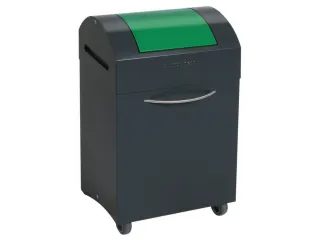 Afvalbak 45 Liter 650x380x320mm Plaatstaal 2 Wielen Klep Groen - 2