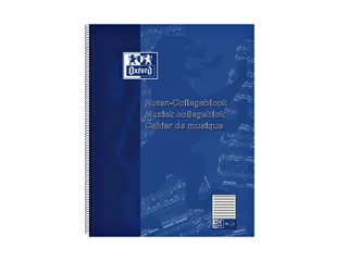 Collegeblok Oxford muziek A4+ 4-gaats 50vel blauw - 1