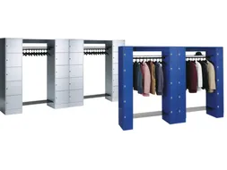 locker met kapstok,HxBxD 1950x2100x480mm,romp RAL7035,front RAL7035