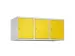 opzetkast,v. locker,3vak.,vak B 400mm,HxBxD 500x1200x500mm