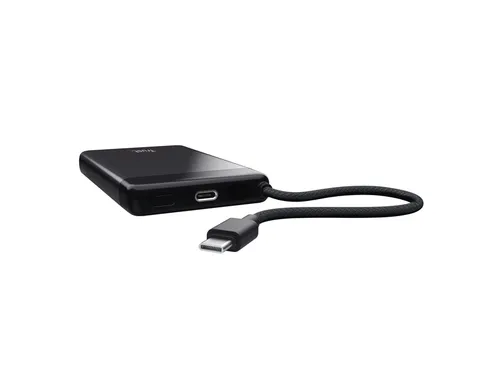 Powerbank Trust Fiera 10.000 met kabel 2 USB-poorten zwart