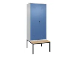 PBM-locker met bank,HxBxD 2120x800x815mm,2vak,vak B 400mm,draaigrendel