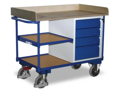 Tafel- En Kastwagen 400kg Laadvl. Lxb 1125x625mm 3 Etages 4 Laden