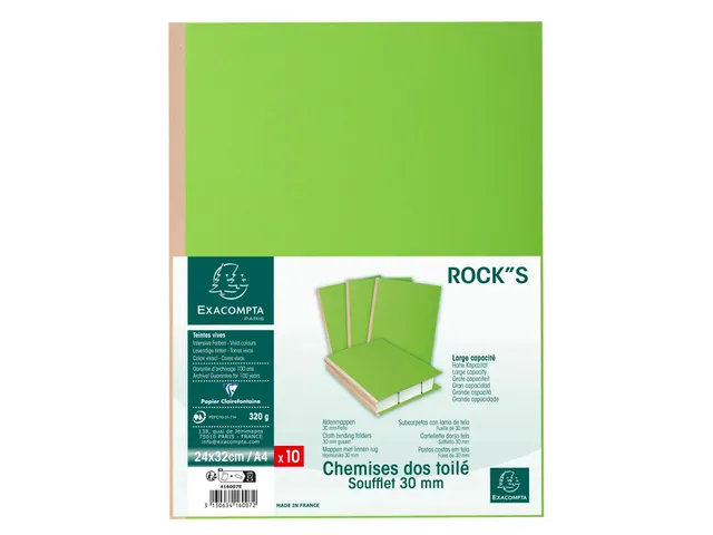 10 Stuks map linnen rug ROCK"S 320 groen