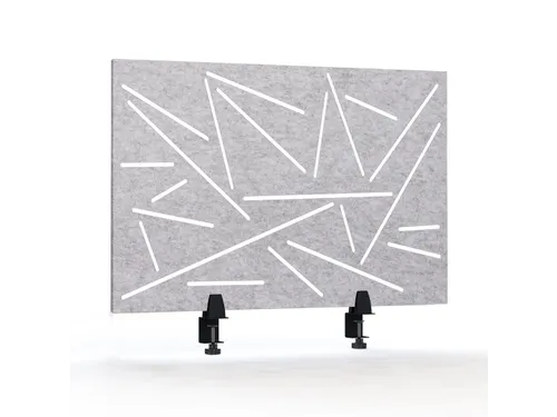 Akoestisch Bureaupaneel met patroon uitsnede 60x75cm Lichtgrijs