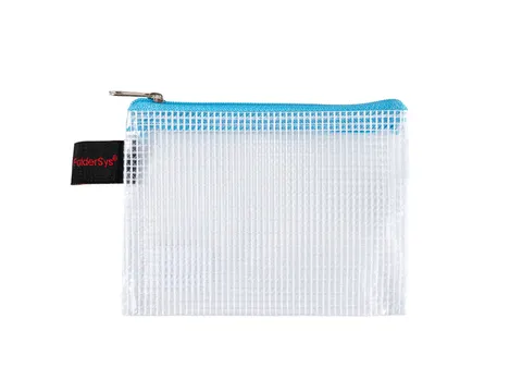 Ritszak Foldersys PVC A7 transp sluiting blauw A7 pochette + turquoise