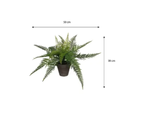 Kunstplant Mica Varen groen in pot Stan grijs 38x50cm