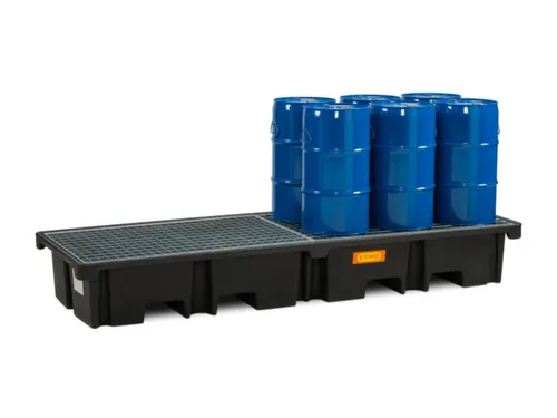 PE-opvangbak,v. 4x200l vat,opvangvol. 425l,HxBxD 360x2420x880mm