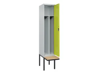 locker met bank,voor scheiding van kleding,HxBxD 2120x400x815mm,1vak - 1