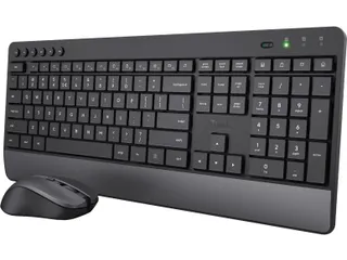 Trezo draadloze deskset gerecycleerd kunststof azerty - 1
