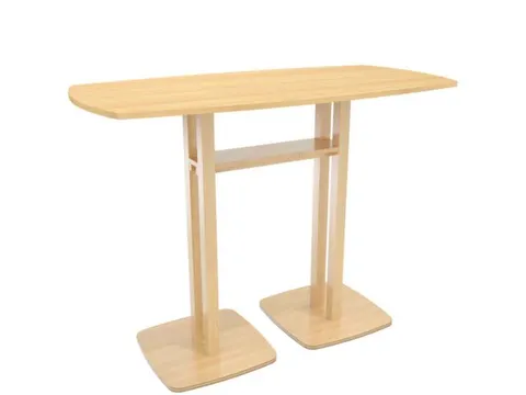 Tonvormige statafel Woody 110x150x75cm Beuken Natuur 2 schotelvoeten