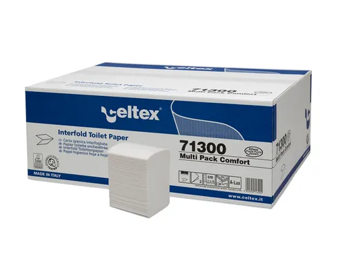 Toiletpapier Celtex gevouwen 2-laags wit 250 vel doos a 36 pak