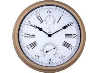 Buitenweerstationklok - Ø40 - 5 cm - metaal - bruine "hyacint" - 1