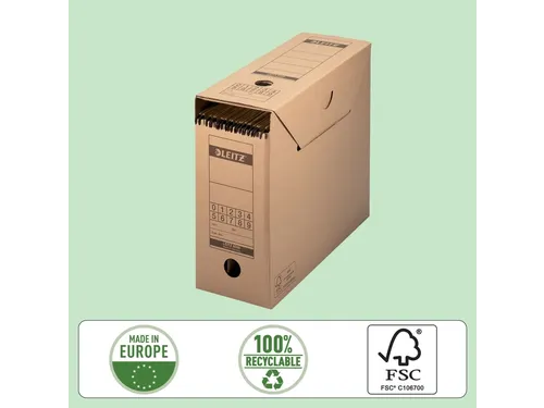 Archiefdoos Leitz 6086 Premium 120x275x325mm met afsluitklep bruin