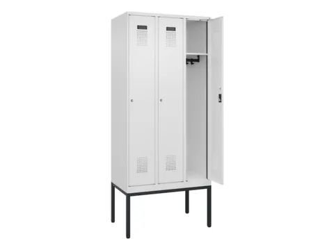 locker,HxBxD 2120x900x500mm,3vak,vak B 300mm,cil.-slot,voetonderstel