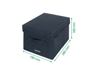 Leitz Stoffen opbergdoos met deksel Grijs 28,5x19x16cm 2 stuks - 4