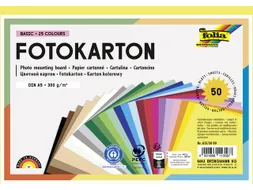 Fotokarton Folia A5 pak à 50 vel assort 300gr 25 kleuren