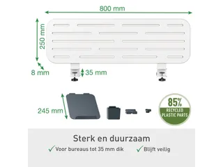 Leitz Ergo Bureau Ophangbord met laptophouder, 80x25 cm - 3
