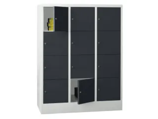 lockerkast,HxBxD 1518x1200x500mm,3x4vakken,RAL7035,front RAL7016 - 2