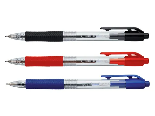 Balpen Quantore Grip drukknop zwart medium