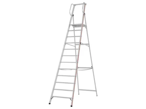 platformladder,bordes HxBxD 2800x440x400mm,12treden,aluminium