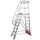 verrijdbare treden-platformladder,eenzijdig,8trede(n),stand H 1,9m