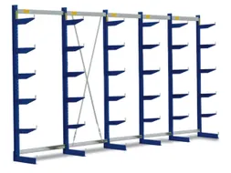 Draagarmstelling 2500x5376x740mm 6etages 1980kg/etage Ral5010