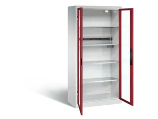 acculaadkast 1950x930x500mm 5stekkerdozen 230V cil.-slot front RAL3003 - 2
