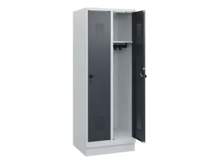 schoollocker,HxBxD 1630x600x500mm,2vak,vak B 300mm,draaigrendel,sokkel - 1