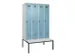 locker met bank,voor scheiding van kleding,HxBxD 2120x1200x815mm,4vak