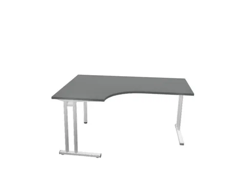 bureau in vrije vorm,HxBxD 740x1600x1200mm,vrije vorm,MS-donkergrijs