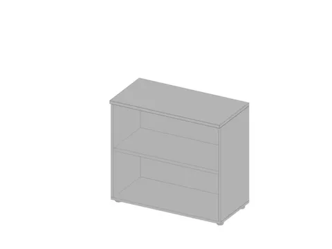 kantoorstelling HxBxD 815x900x450mm 2 OH 1xhouten vloer aluminium grij