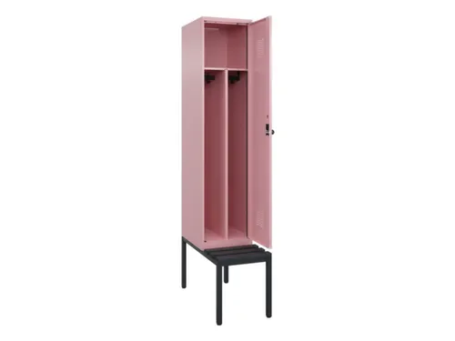 locker met bank,voor scheiding van kleding,HxBxD 2120x400x815mm,1vak