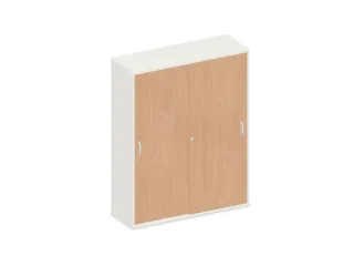 schuifdeurkast,HxBxD 1540x1200x430mm,decor romp wit,decor front beuken - 1