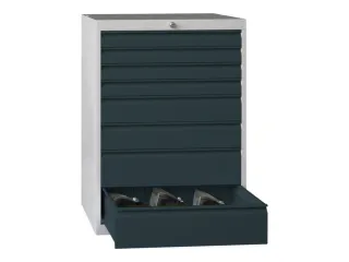 ladekast HxBxD 1000x715x600mm 8laden slot RAL7035 front RAL7016 - 2